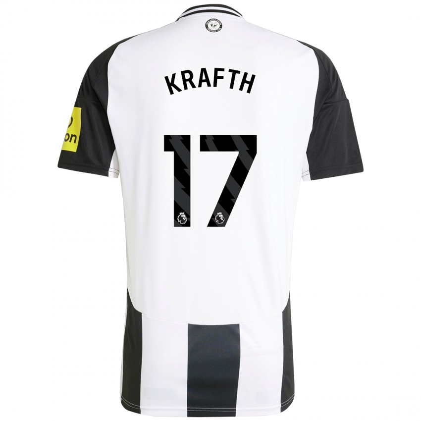 Kinder Emil Krafth #17 Weiß Schwarz Heimtrikot Trikot 2024/25 T-Shirt Österreich