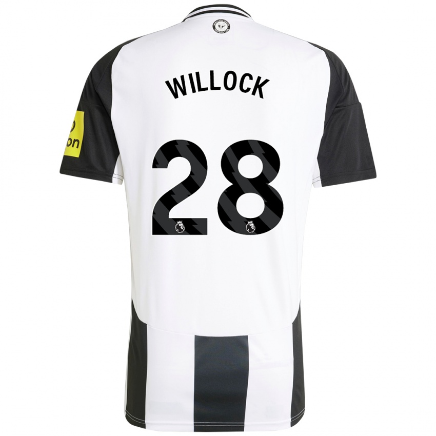 Kinder Joe Willock #28 Weiß Schwarz Heimtrikot Trikot 2024/25 T-Shirt Österreich