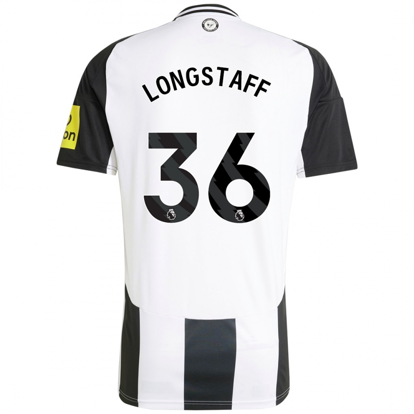 Kinder Sean Longstaff #36 Weiß Schwarz Heimtrikot Trikot 2024/25 T-Shirt Österreich