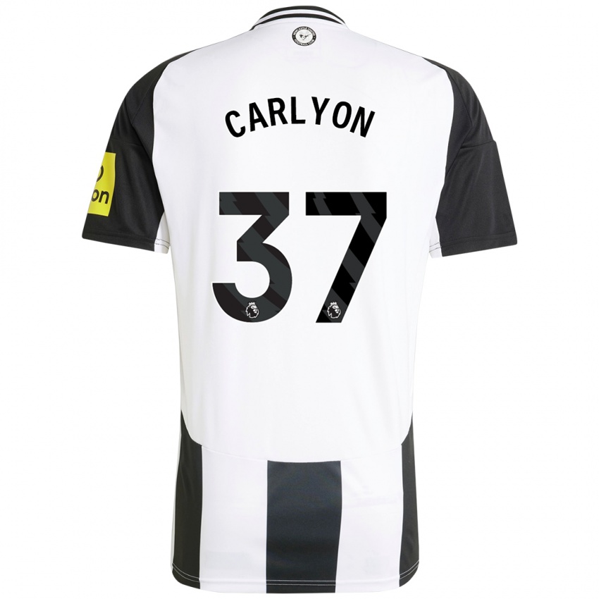 Kinder Nathan Carlyon #37 Weiß Schwarz Heimtrikot Trikot 2024/25 T-Shirt Österreich