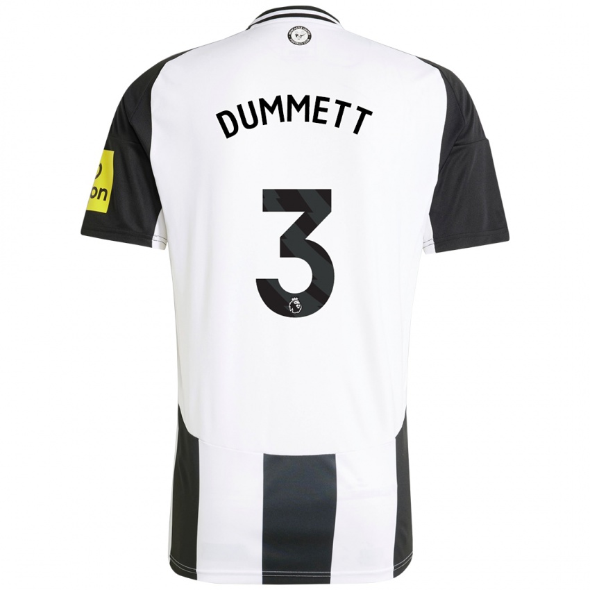 Kinder Paul Dummett #3 Weiß Schwarz Heimtrikot Trikot 2024/25 T-Shirt Österreich