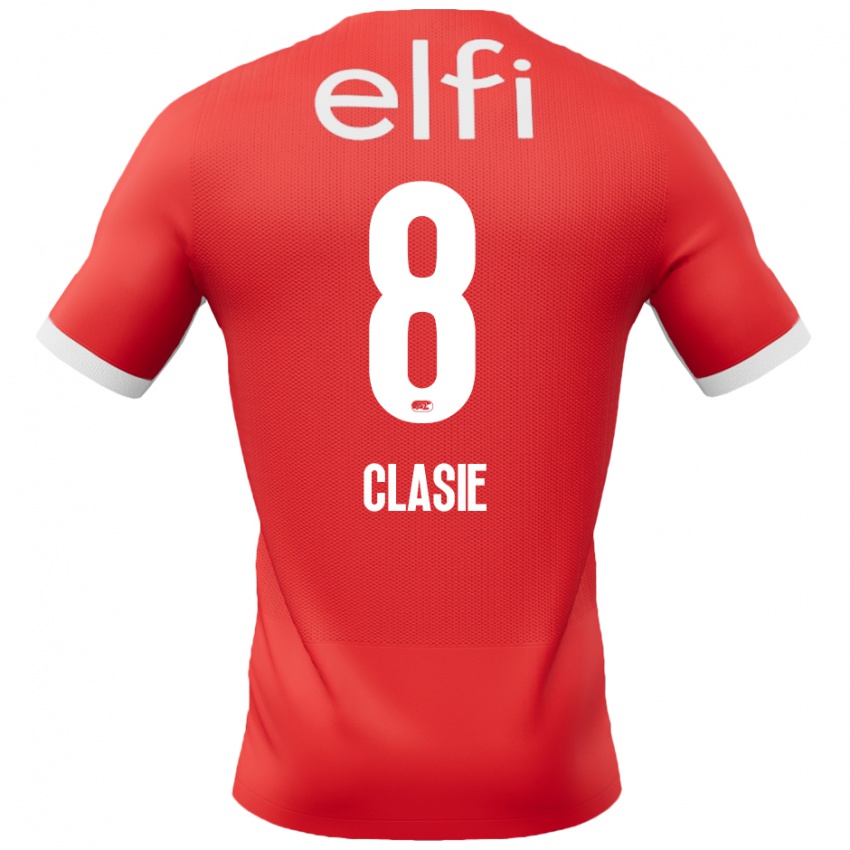 Kinder Jordy Clasie #8 Rot Weiß Heimtrikot Trikot 2024/25 T-Shirt Österreich