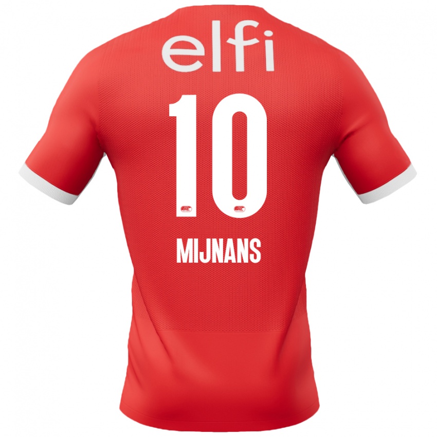 Kinder Sven Mijnans #10 Rot Weiß Heimtrikot Trikot 2024/25 T-Shirt Österreich