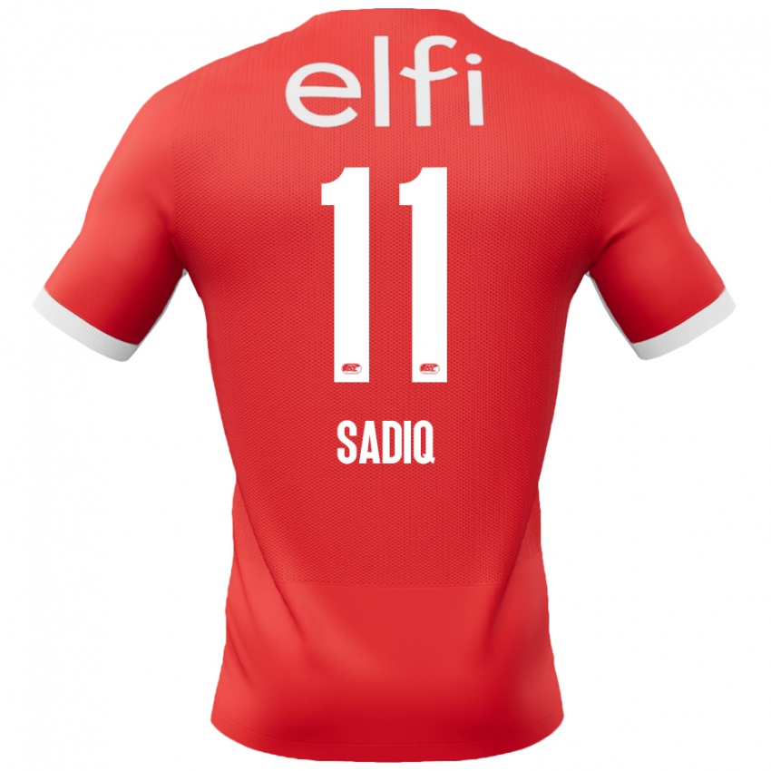 Kinder Ibrahim Sadiq #11 Rot Weiß Heimtrikot Trikot 2024/25 T-Shirt Österreich