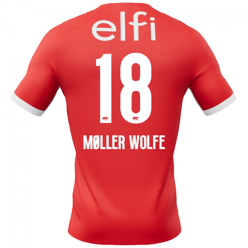 Kinder David Møller Wolfe #18 Rot Weiß Heimtrikot Trikot 2024/25 T-Shirt Österreich