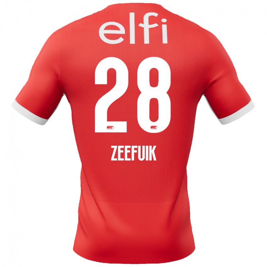 Kinder Lequincio Zeefuik #28 Rot Weiß Heimtrikot Trikot 2024/25 T-Shirt Österreich