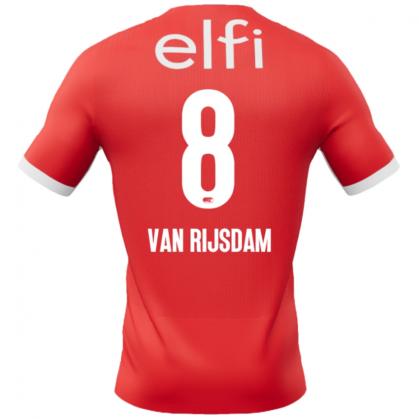 Kinder Julian Van Rijsdam #8 Rot Weiß Heimtrikot Trikot 2024/25 T-Shirt Österreich