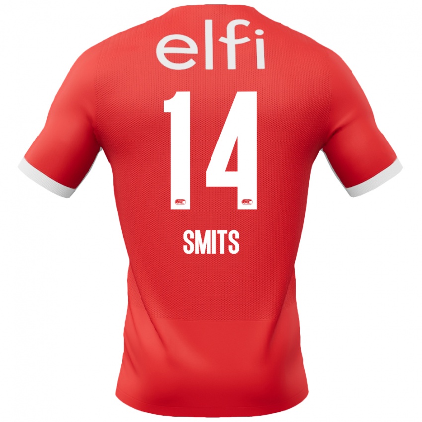 Kinder Anthony Smits #14 Rot Weiß Heimtrikot Trikot 2024/25 T-Shirt Österreich