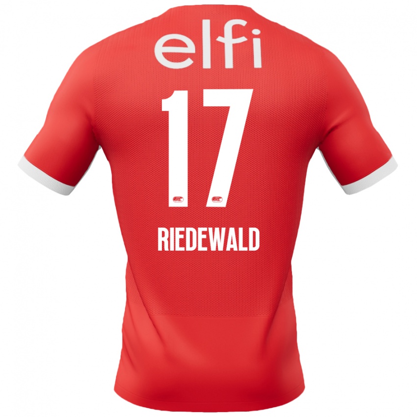 Kinder Kenzo Riedewald #17 Rot Weiß Heimtrikot Trikot 2024/25 T-Shirt Österreich