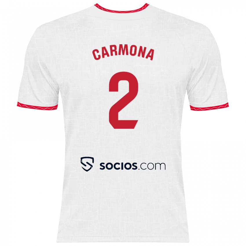 Kinder José Ángel Carmona #2 Weiß Rot Heimtrikot Trikot 2024/25 T-Shirt Österreich