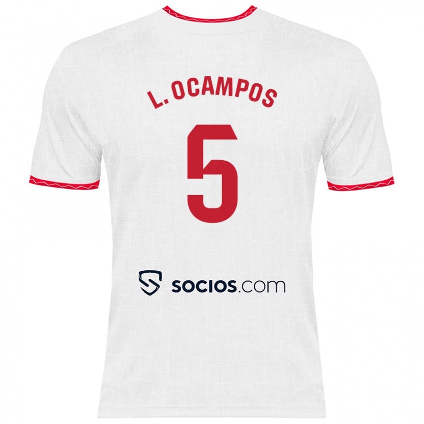 Kinder Lucas Ocampos #5 Weiß Rot Heimtrikot Trikot 2024/25 T-Shirt Österreich