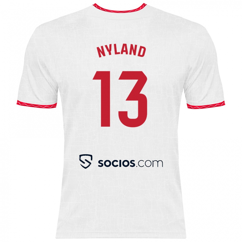 Kinder Ørjan Nyland #13 Weiß Rot Heimtrikot Trikot 2024/25 T-Shirt Österreich