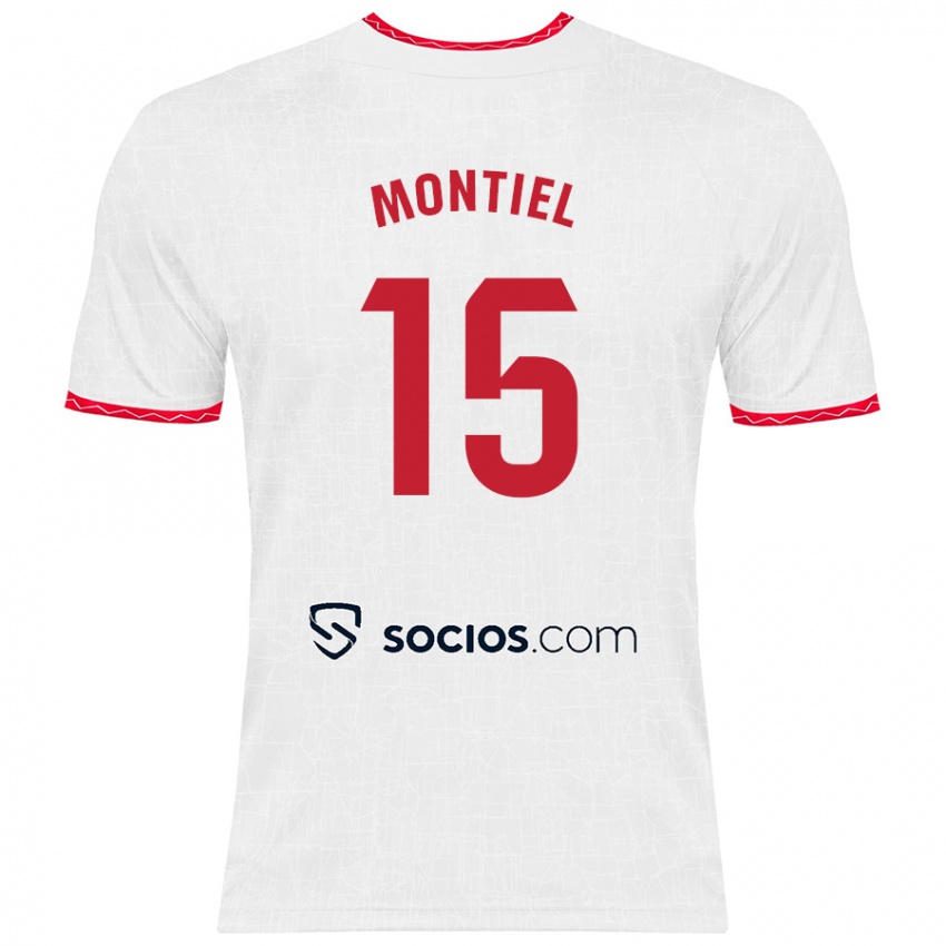 Kinder Gonzalo Montiel #15 Weiß Rot Heimtrikot Trikot 2024/25 T-Shirt Österreich