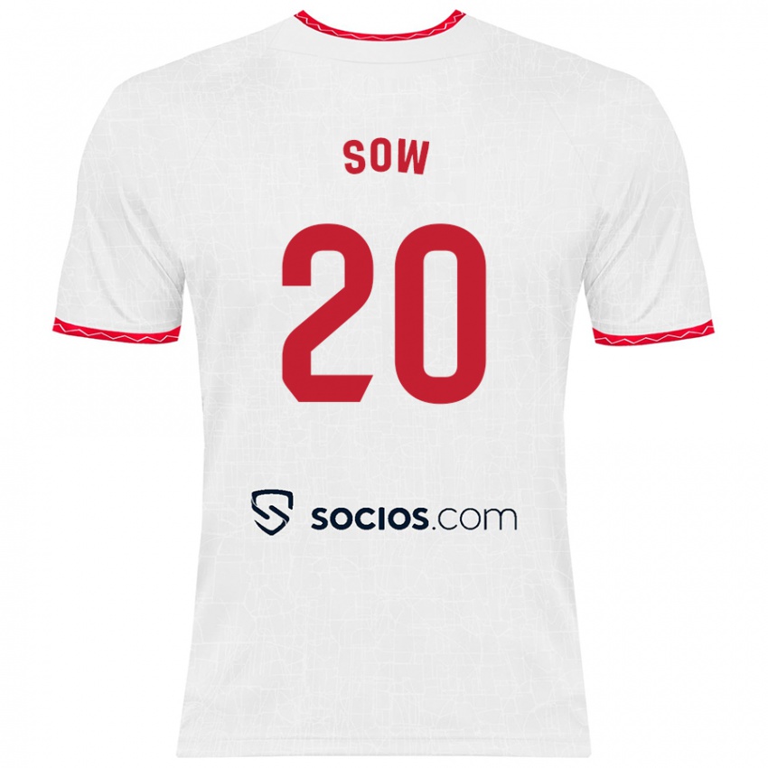 Kinder Djibril Sow #20 Weiß Rot Heimtrikot Trikot 2024/25 T-Shirt Österreich