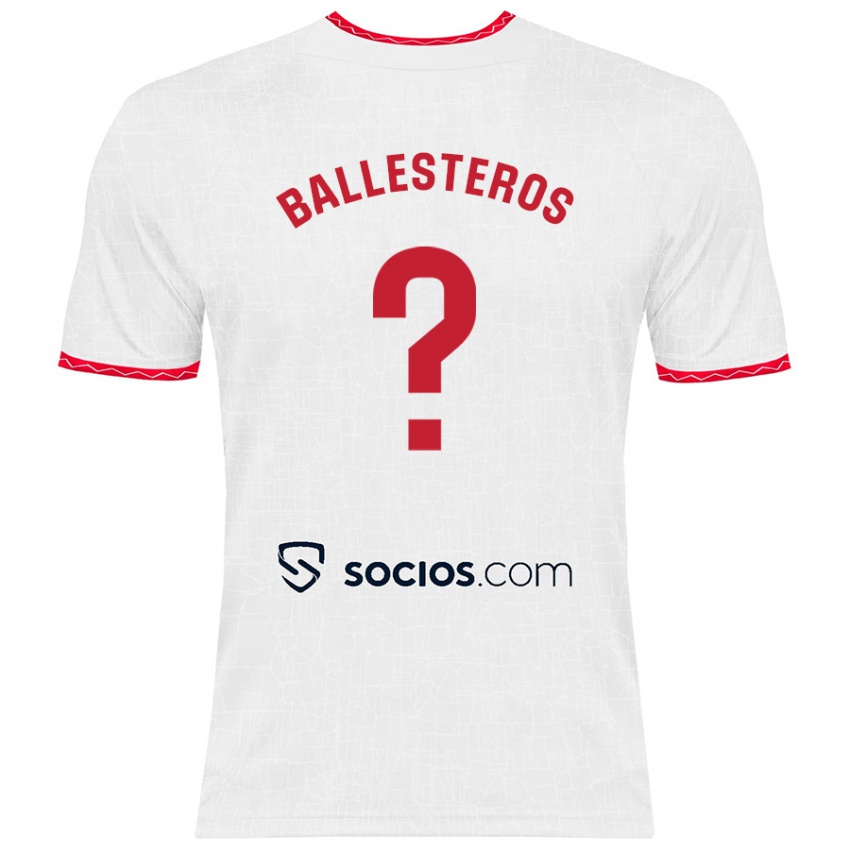 Kinder Gonzalo Ballesteros #0 Weiß Rot Heimtrikot Trikot 2024/25 T-Shirt Österreich