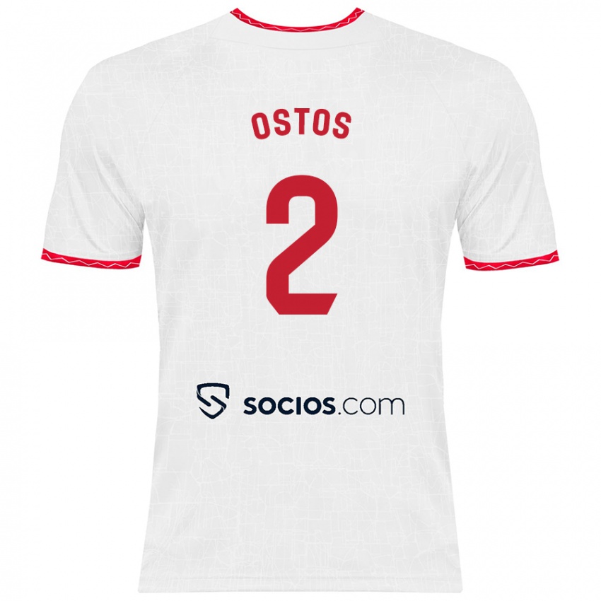 Kinder Fran Ostos #2 Weiß Rot Heimtrikot Trikot 2024/25 T-Shirt Österreich