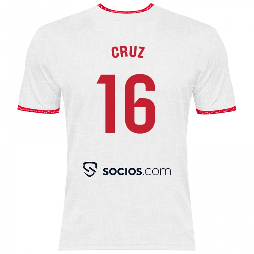 Kinder Jesús Cruz #16 Weiß Rot Heimtrikot Trikot 2024/25 T-Shirt Österreich