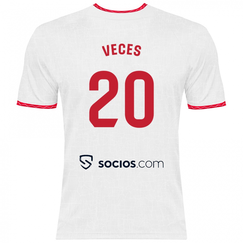 Kinder Sergio Veces #20 Weiß Rot Heimtrikot Trikot 2024/25 T-Shirt Österreich