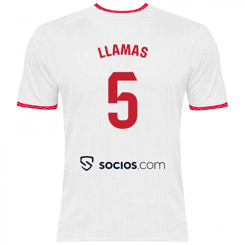 Kinder Eva Llamas Hernández #5 Weiß Rot Heimtrikot Trikot 2024/25 T-Shirt Österreich