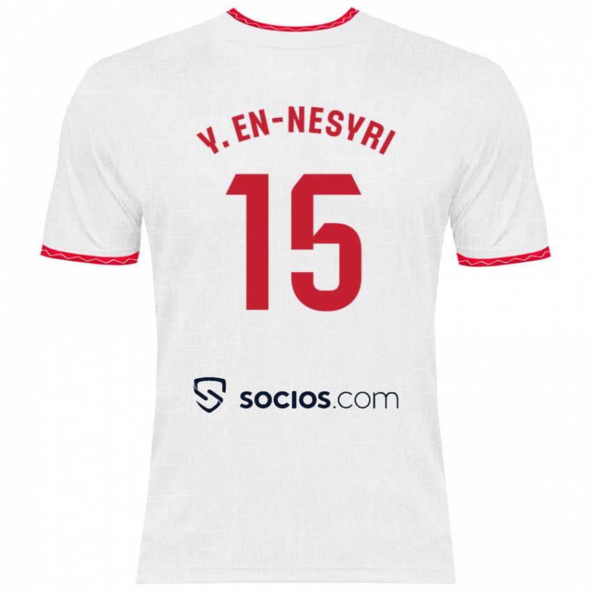 Kinder Youssef En-Nesyri #15 Weiß Rot Heimtrikot Trikot 2024/25 T-Shirt Österreich