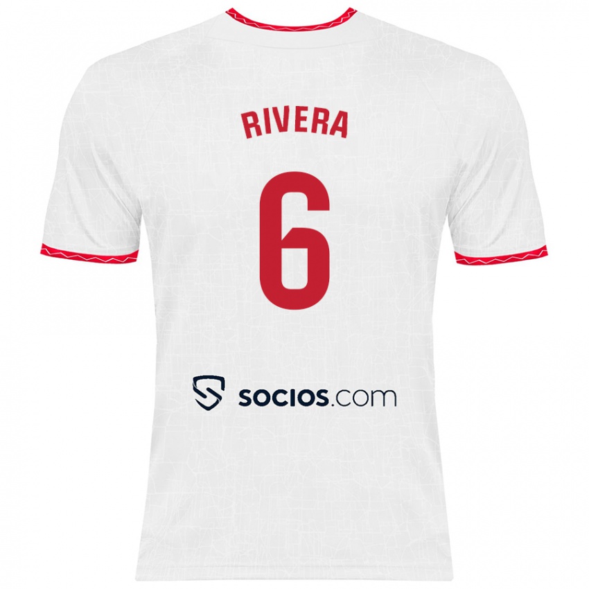 Kinder Pablo Rivera #6 Weiß Rot Heimtrikot Trikot 2024/25 T-Shirt Österreich