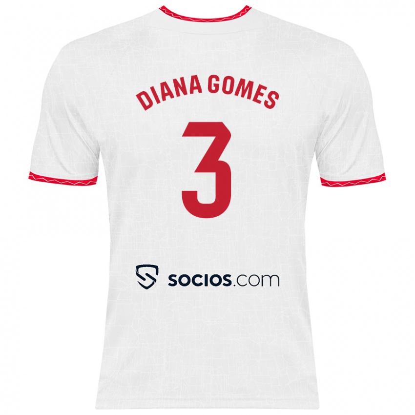 Kinder Diana Catarina Ribeiro Gomes #3 Weiß Rot Heimtrikot Trikot 2024/25 T-Shirt Österreich