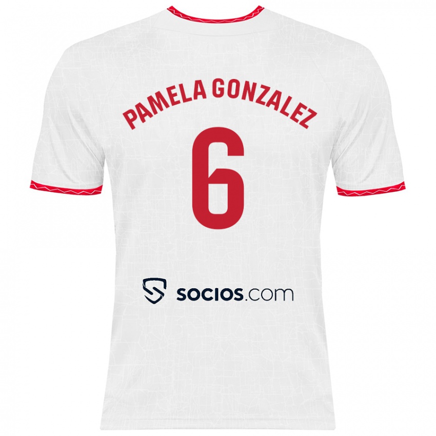 Kinder Cinthia Pamela González Medina #6 Weiß Rot Heimtrikot Trikot 2024/25 T-Shirt Österreich