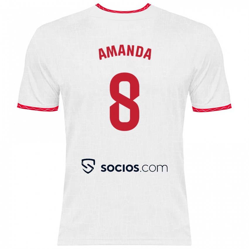 Kinder Amanda Sampedro Bustos #8 Weiß Rot Heimtrikot Trikot 2024/25 T-Shirt Österreich