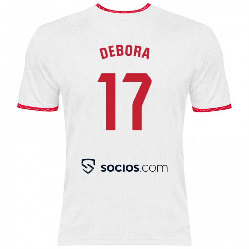 Kinder Débora García Mateo #17 Weiß Rot Heimtrikot Trikot 2024/25 T-Shirt Österreich