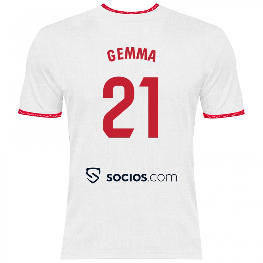 Kinder Gemma Gili Giner #21 Weiß Rot Heimtrikot Trikot 2024/25 T-Shirt Österreich