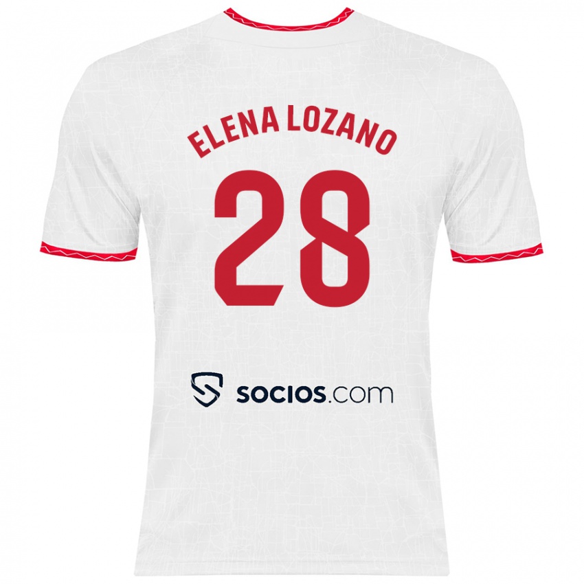 Kinder Elena Lozano Gallego #28 Weiß Rot Heimtrikot Trikot 2024/25 T-Shirt Österreich