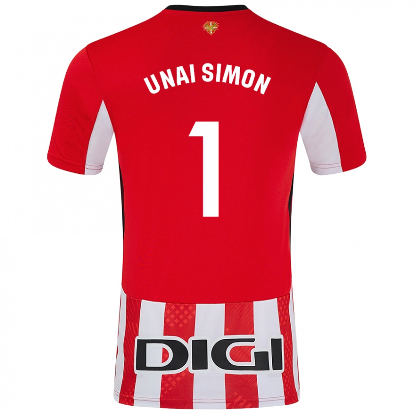 Kinder Unai Simón #1 Rot Weiß Heimtrikot Trikot 2024/25 T-Shirt Österreich