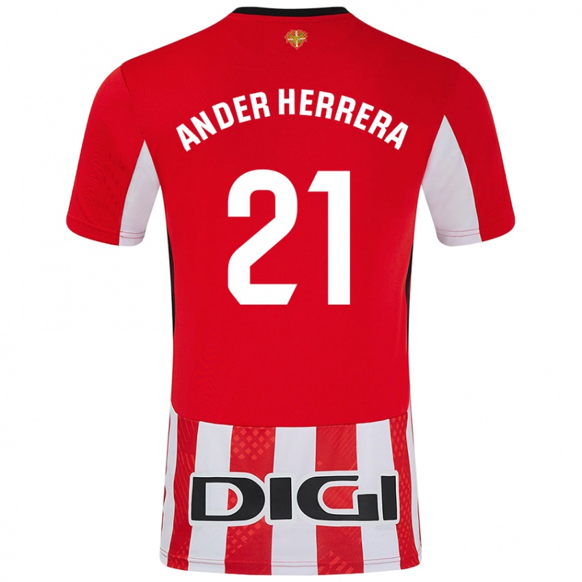 Kinder Ander Herrera #21 Rot Weiß Heimtrikot Trikot 2024/25 T-Shirt Österreich