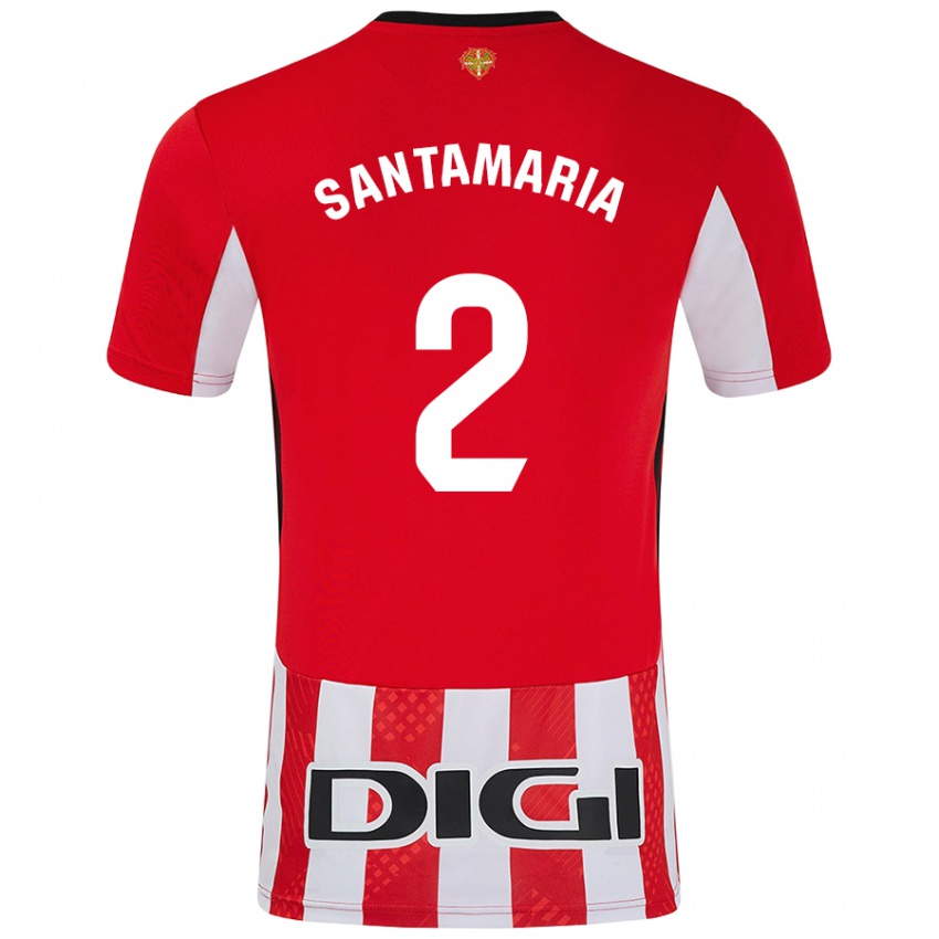 Kinder Unai Santamaría #2 Rot Weiß Heimtrikot Trikot 2024/25 T-Shirt Österreich