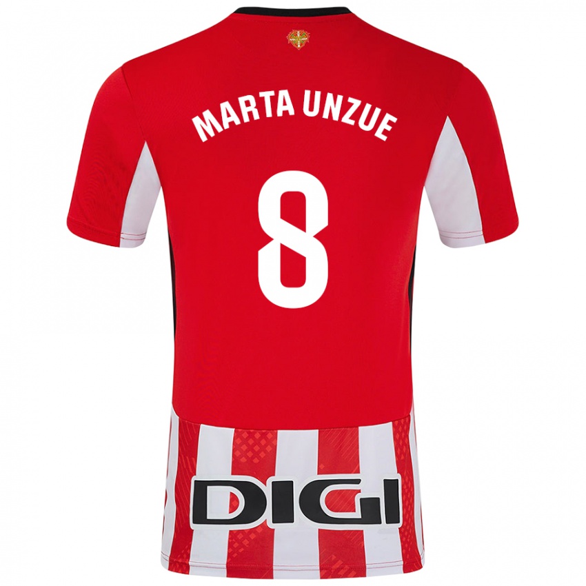 Kinder Marta Unzué Urdániz #8 Rot Weiß Heimtrikot Trikot 2024/25 T-Shirt Österreich