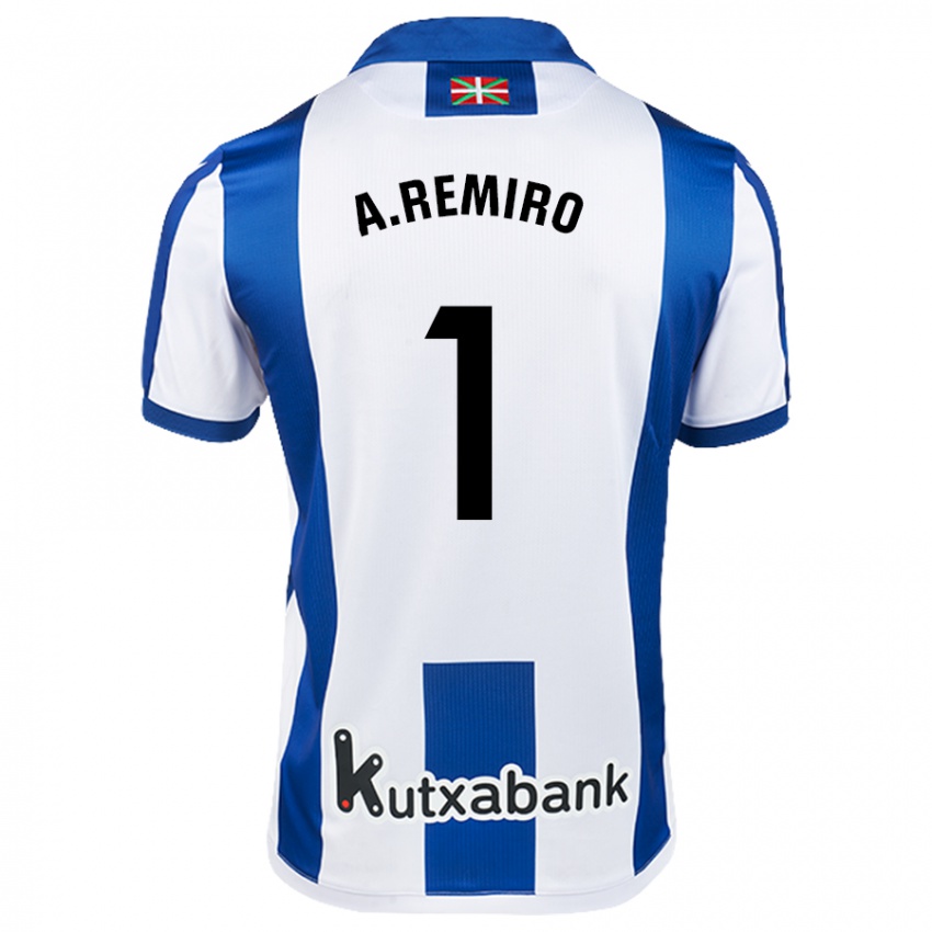 Kinder Álex Remiro #1 Weiß Blau Heimtrikot Trikot 2024/25 T-Shirt Österreich