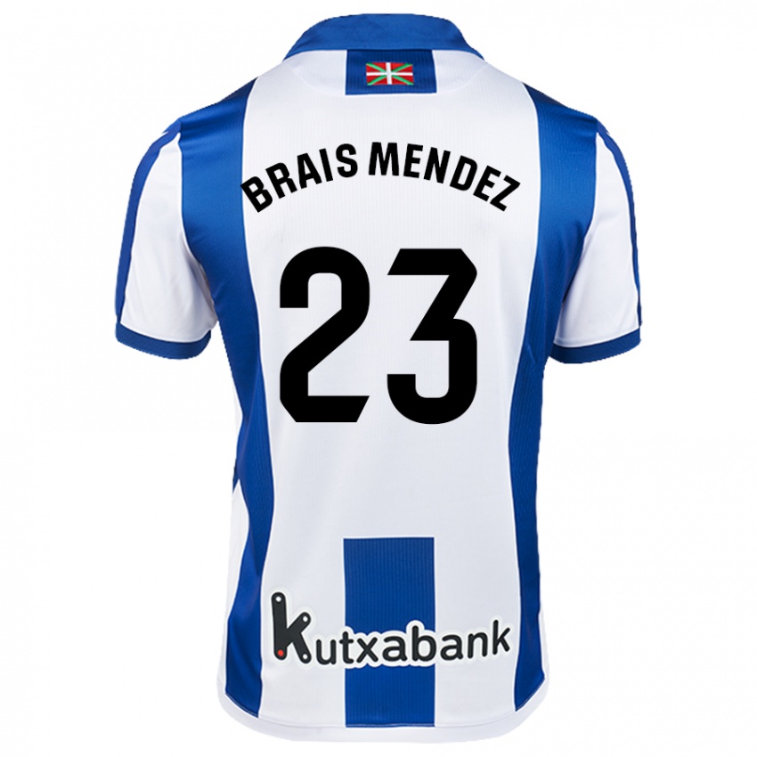 Kinder Brais Méndez #23 Weiß Blau Heimtrikot Trikot 2024/25 T-Shirt Österreich