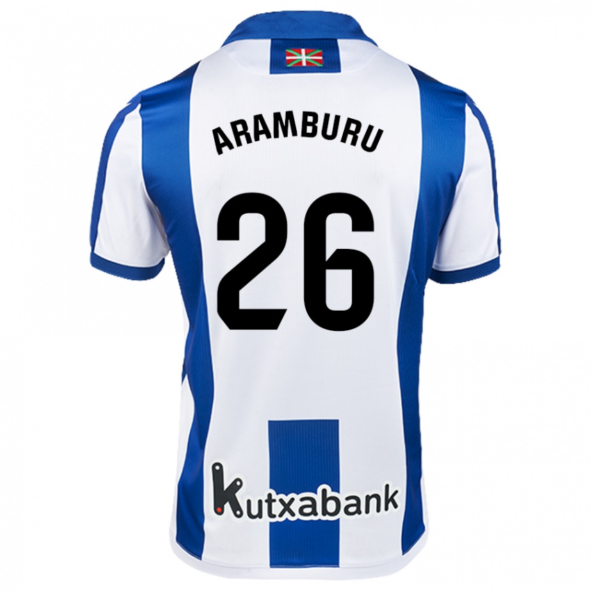 Kinder Jon Aramburu #26 Weiß Blau Heimtrikot Trikot 2024/25 T-Shirt Österreich