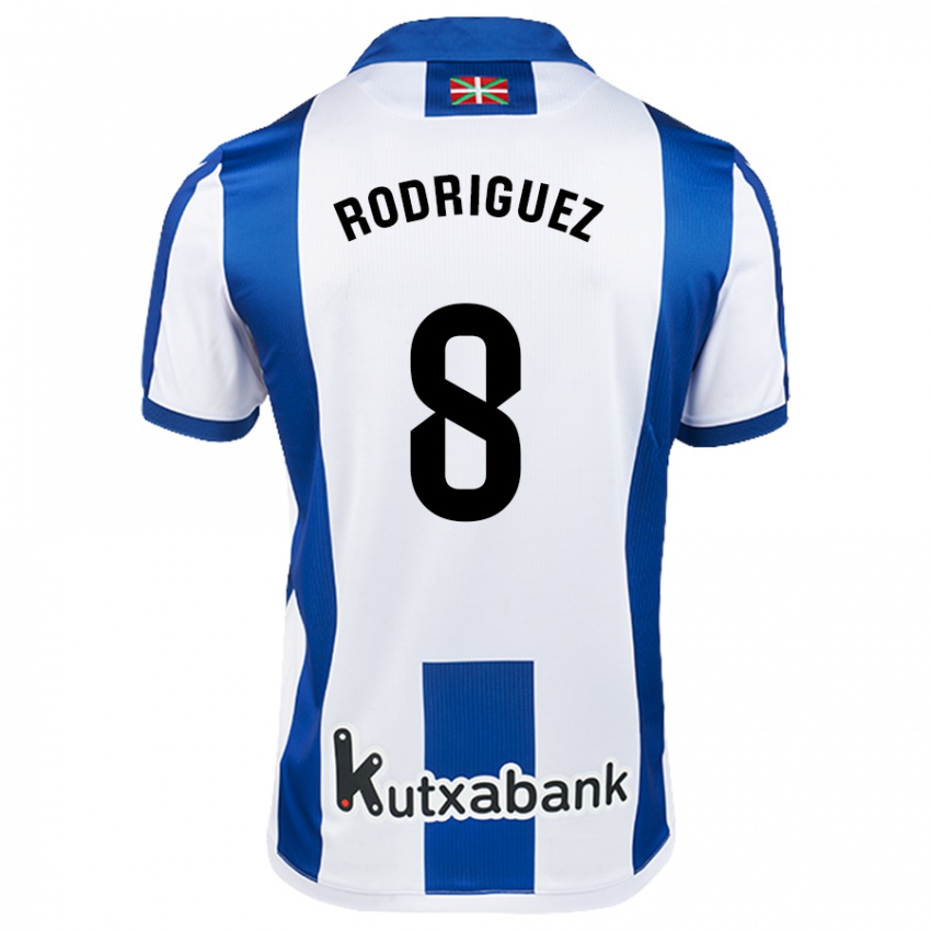 Kinder Mikel Rodriguez #8 Weiß Blau Heimtrikot Trikot 2024/25 T-Shirt Österreich