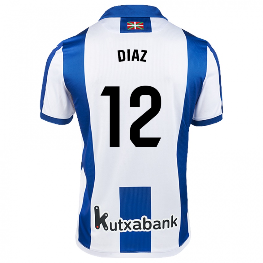 Kinder Ekain Díaz #12 Weiß Blau Heimtrikot Trikot 2024/25 T-Shirt Österreich