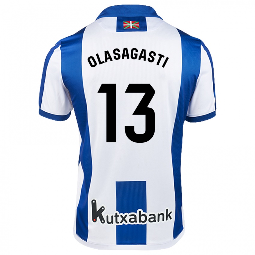 Kinder Lander Olasagasti #13 Weiß Blau Heimtrikot Trikot 2024/25 T-Shirt Österreich