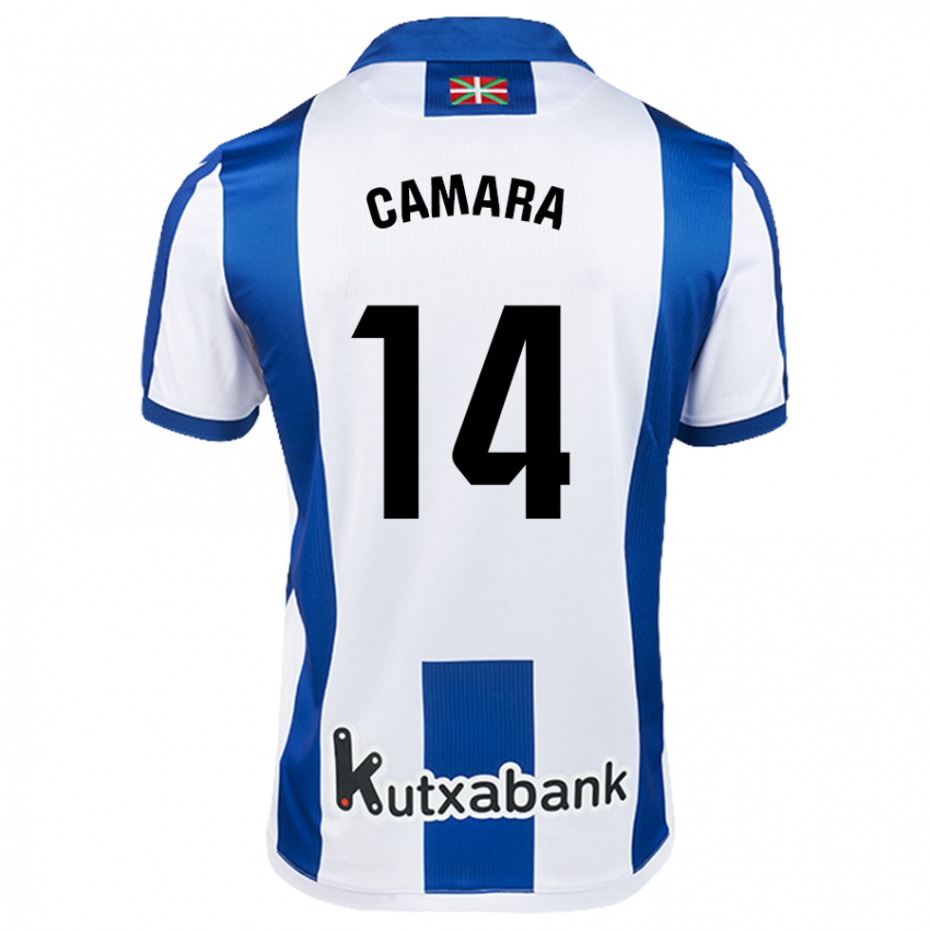 Kinder Ibra Cámara #14 Weiß Blau Heimtrikot Trikot 2024/25 T-Shirt Österreich