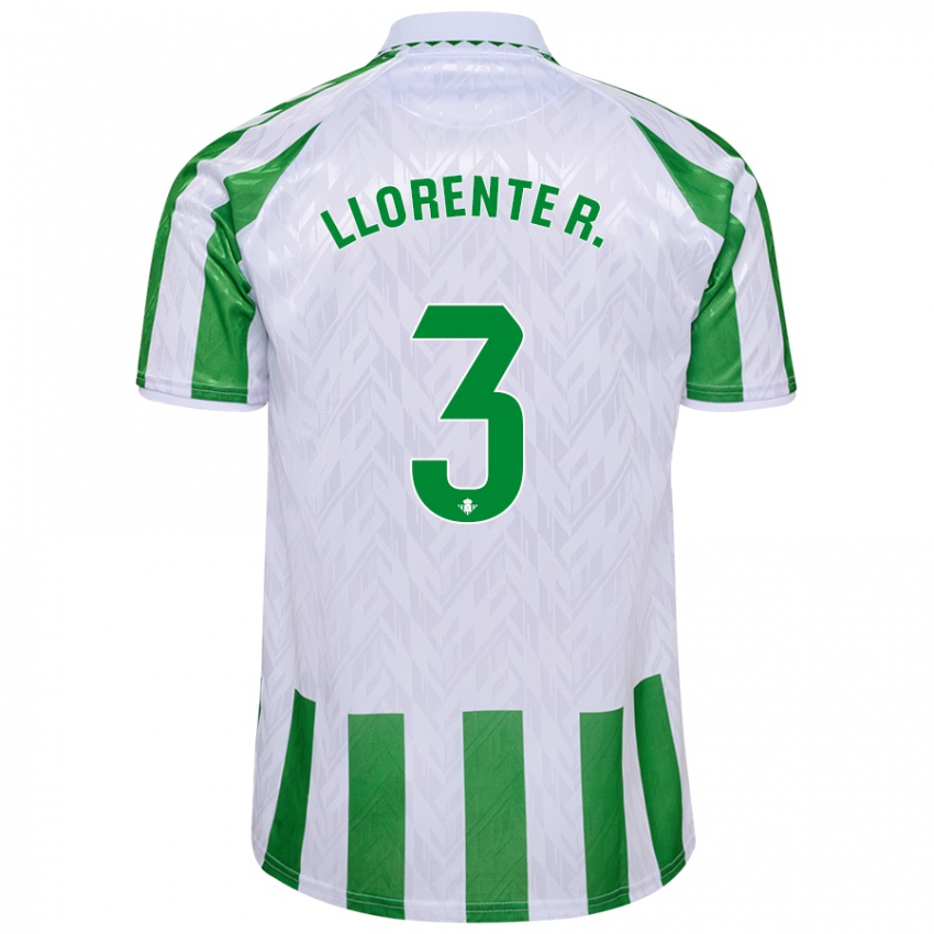 Kinder Diego Llorente #3 Grün Weiße Streifen Heimtrikot Trikot 2024/25 T-Shirt Österreich