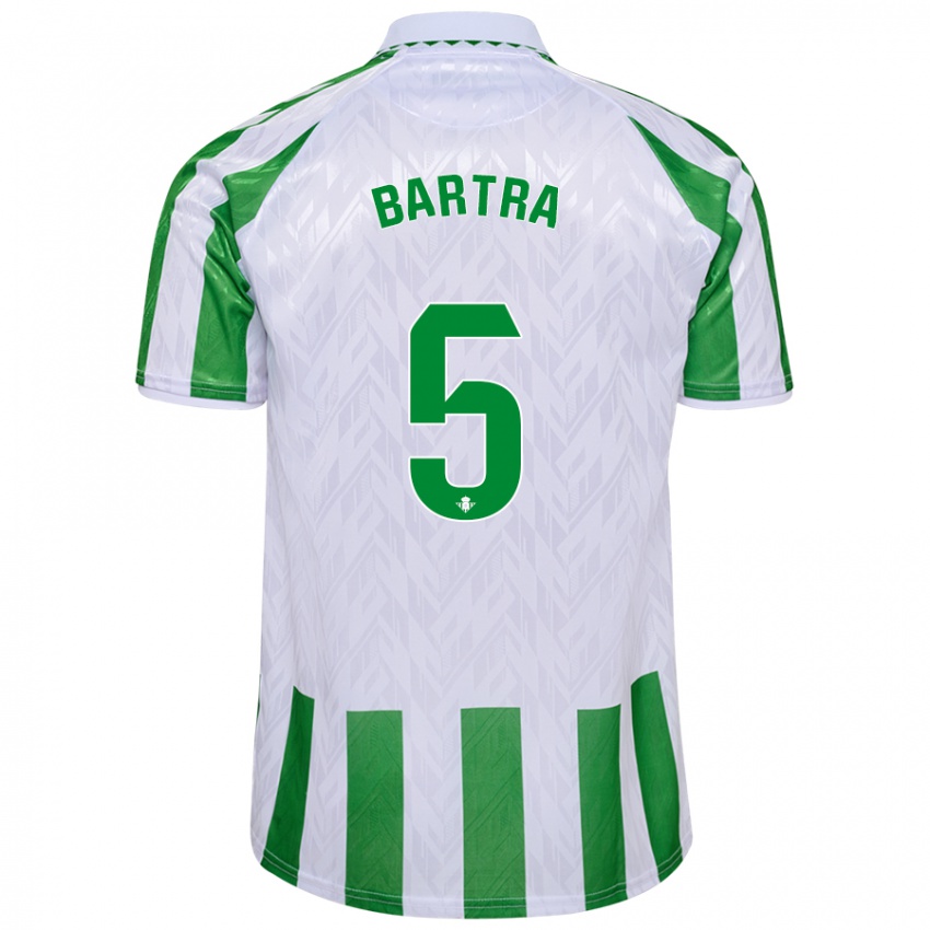 Kinder Marc Bartra #5 Grün Weiße Streifen Heimtrikot Trikot 2024/25 T-Shirt Österreich