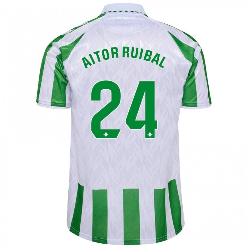 Kinder Aitor Ruibal #24 Grün Weiße Streifen Heimtrikot Trikot 2024/25 T-Shirt Österreich