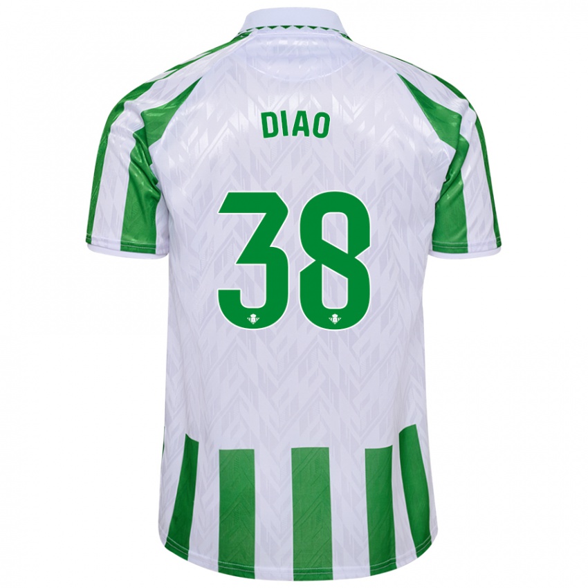 Kinder Assane Diao #38 Grün Weiße Streifen Heimtrikot Trikot 2024/25 T-Shirt Österreich