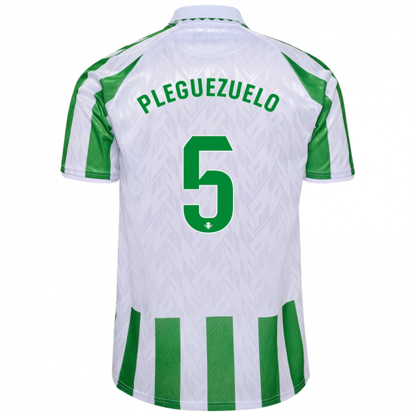 Kinder Xavi Pleguezuelo #5 Grün Weiße Streifen Heimtrikot Trikot 2024/25 T-Shirt Österreich