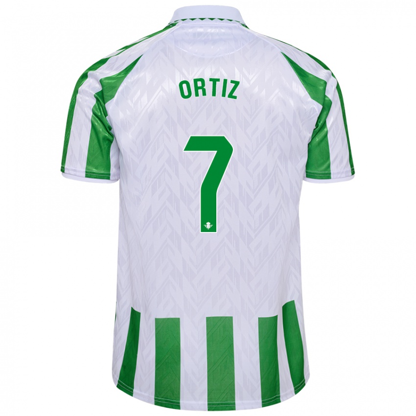 Kinder Ángel Ortiz #7 Grün Weiße Streifen Heimtrikot Trikot 2024/25 T-Shirt Österreich