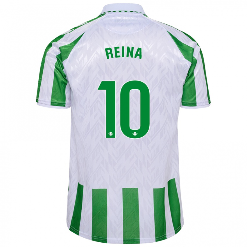 Kinder Carlos Reina #10 Grün Weiße Streifen Heimtrikot Trikot 2024/25 T-Shirt Österreich