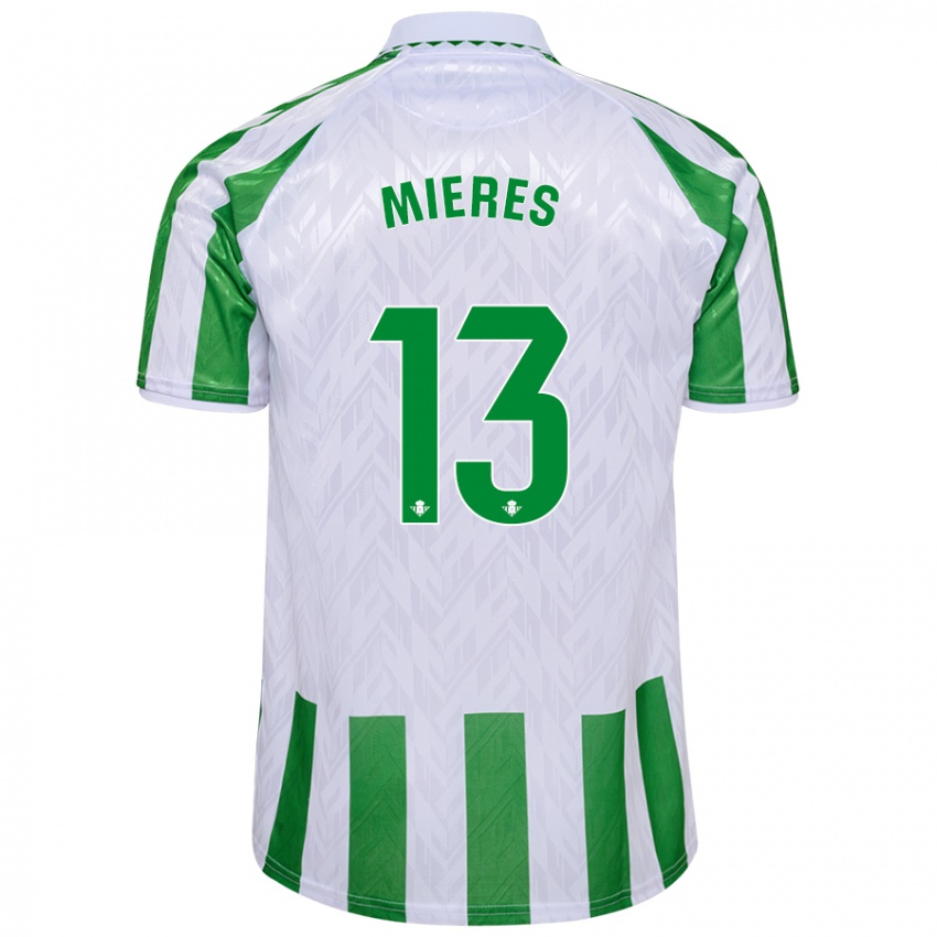 Kinder Malena Mieres García #13 Grün Weiße Streifen Heimtrikot Trikot 2024/25 T-Shirt Österreich